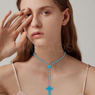 Luminous Plastic Pendant Necklaces NJEW-DC0001-06A-1