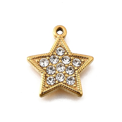 304 Stainless Steel Micro Pave Rhinestone Pendants Charms STAS-K256-28G-02-1