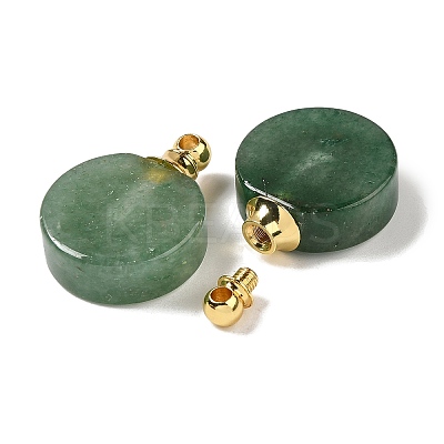 Natural Green Aventurine Perfume Bottle Pendants G-Z039-02G-04-1