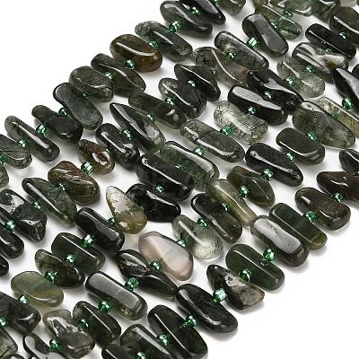 Natural Green Rutilated Quartz Beads Strands G-Z124-B02-01-1