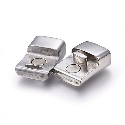 Tarnish Resistant 304 Stainless Steel Magnetic Clasps with Glue-in Ends LS-STAS-E440-39P-1