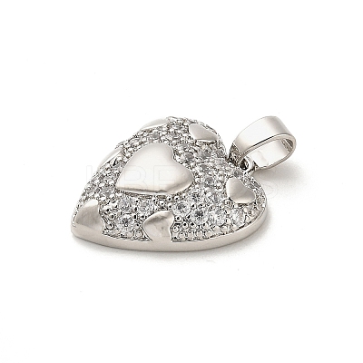 Rack Plating Brass Micro Pave Clear Cubic Zirconia Pendants KK-M276-05P-1