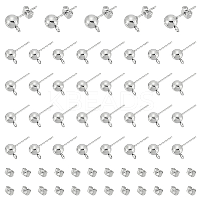 304 Stainless Steel Stud Earring Findings STAS-UN0060-01B-1