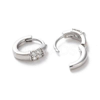 Rack Plating Brass Clear Cubic Zirconia Hoop Earrings EJEW-S241-10P-1
