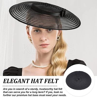 3Pcs 3 Colors Polyester Imitation Straw Round Hat Base for Millinery AJEW-CA0002-79-1