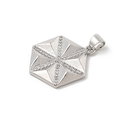Brass Micro Pave Cubic Zirconia Pendants KK-U047-21P-1