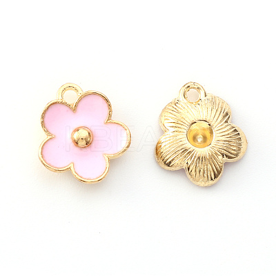 Light Gold Plated Alloy Enamel Pendants X-ENAM-R136-16B-1