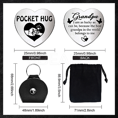 Heart Double-Sided Engraved Stainless Steel Commemorative Decision Maker Coin Set AJEW-GL0002-02A-1