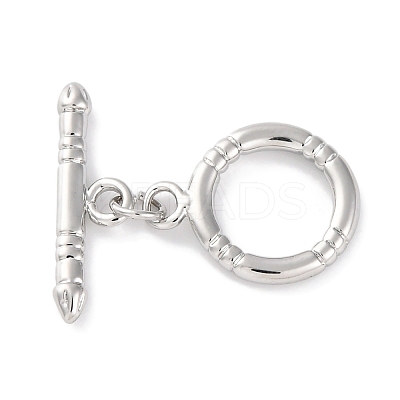 Rack Plating Eco-Friendly Brass Toggle Clasps KK-S403-16P-1
