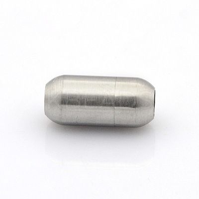 Tarnish Resistant 304 Stainless Steel Matte Surface Magnetic Clasps with Glue-in Ends STAS-O042-C-24-1