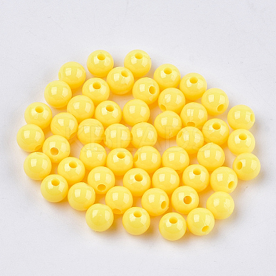 Opaque Plastic Beads X-KY-T005-6mm-605-1