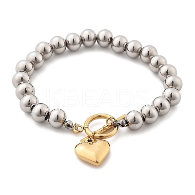 304 Stainless Steel Beaded Stretch Bracelets for Women LS-BJEW-C089-06GP-1