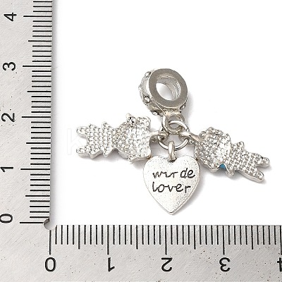 Rack Plating Alloy Crystal Rhinestone European Dangle Charms PALLOY-S189-21P-1