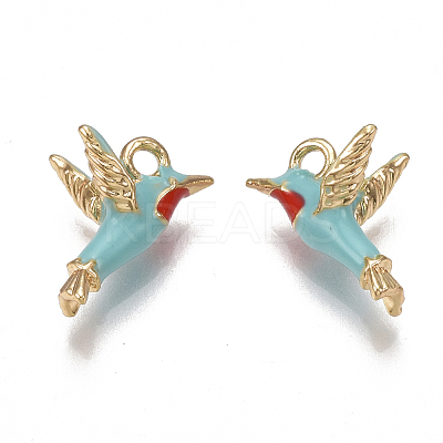 Brass Enamel Charms X-KK-T038-439G-1