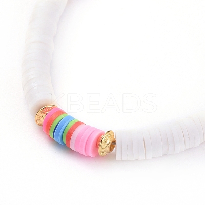 Handmade Polymer Clay Heishi Beads Necklaces NJEW-JN02721-01-1