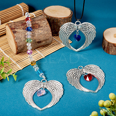 12Pcs 12 Colors Tibetan Style Alloy Big Pendants FIND-TA0004-24-1