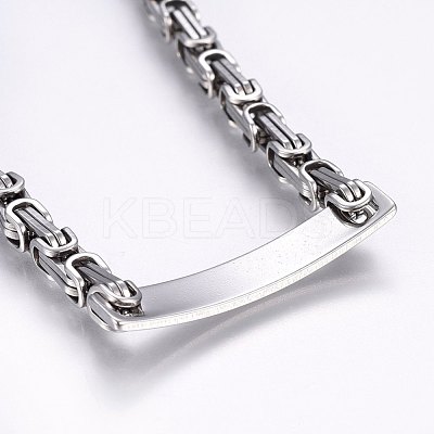 Tarnish Resistant 201 Stainless Steel ID Bracelets BJEW-F331-07P-1