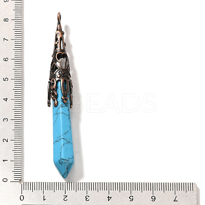 Synthetic Turquoise Pointed Big Pendants G-P560-02R-03-1