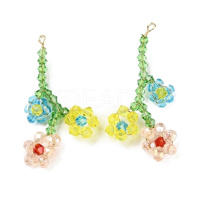 Glass Beaded Pendants GLAA-C028-05A-1