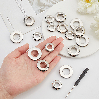 18Pcs 3 Style Alloy Grommet Eyelet Findings FIND-WR0006-18P-1