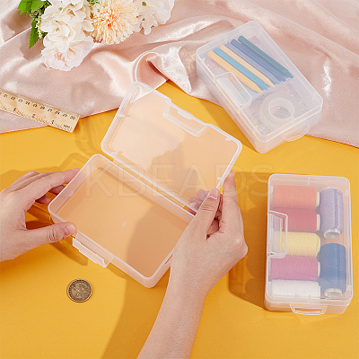 Plastic Bead Containers with Hinged Lid AJEW-WH0479-88A-1