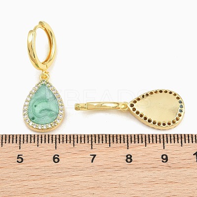 Brass Micro Pave Cubic Zirconia Hoop Dangle Earrings KK-CBA8324-11G-04-1