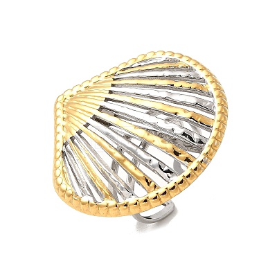 304 Stainless Steel Cuff Rings for Women RJEW-F193-03GP-1