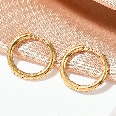202 Stainless Steel Huggie Hoop Earrings EJEW-F111A-18mm-G-1
