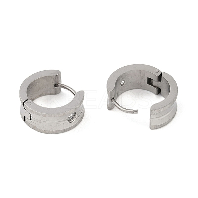 Non-Tarnish Round 304 Stainless Steel Hoop Earrings EJEW-M001-04P-1