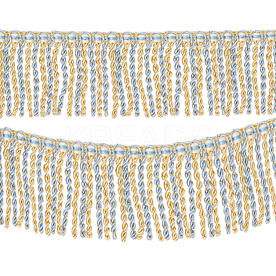 Two Tone Polyester Twisted Rope Tassel Fringe Trimming DIY-WH0304-703E-1