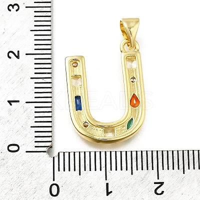 Brass Micro Pave Clear Cubic Zirconia Pendants KK-G521-01G-U-01-1