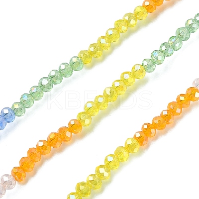 Transparent Electroplate Glass Beads Strands GLAA-YW0002-F01-1