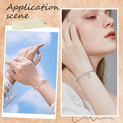 Zinc Alloy Star Pendant Layered Necklaces & Multi-strand Bracelets for Women SJEW-SC0001-03-1