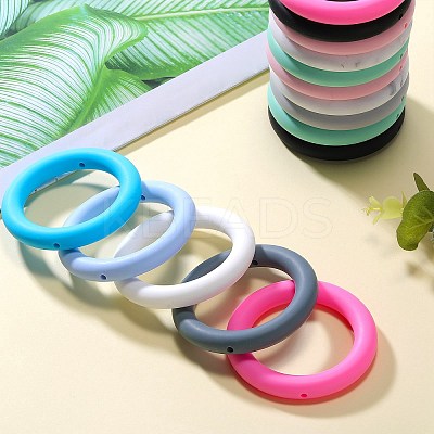 9Pcs Ring Food Grade Eco-Friendly Silicone Focal Beads JX895F-1