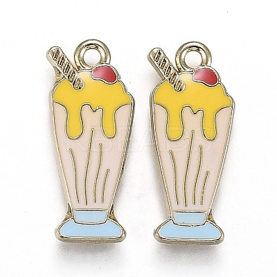 Light Gold Plated Alloy Jewelry Enamel Pendants PALLOY-Z001-27B-1