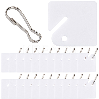 1 Set Plastic Blank Key Tags with Steel Keychain Clasps AJEW-SP0001-44-1