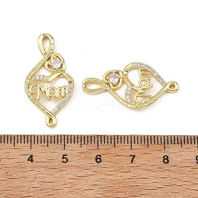 Mother's Day Brass Micro Pave Clear Cubic Zirconia Pendants CU-B002-04G-1