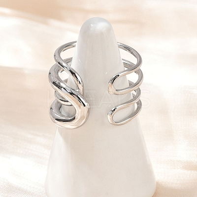 304 Stainless Steel Cuff Rings RJEW-P153-05P-1
