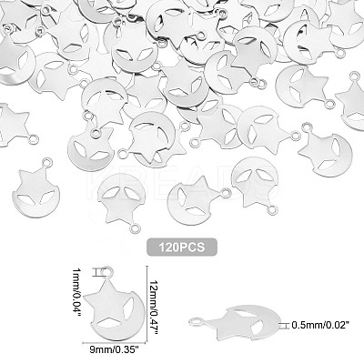 120Pcs 304 Stainless Steel Charms STAS-UN0028-81-1