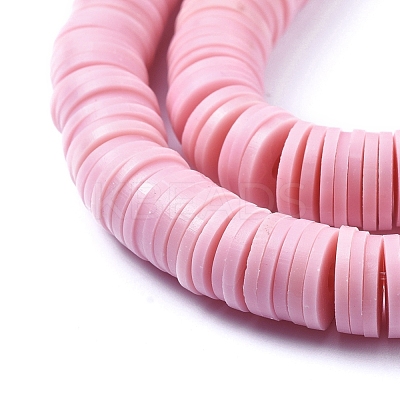 Flat Round Handmade Polymer Clay Beads CLAY-R067-8.0mm-26-1
