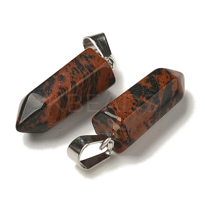 Natural Mahogany Obsidian Pendants G-Z067-07P-17-1
