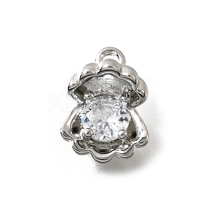 Brass Pave Cubic Zirconia Charms KK-C096-15P-01-1