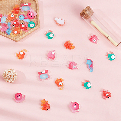 Translucent Frosted Resin Cabochons CRES-SC0001-46-1