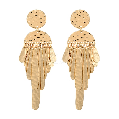 Zinc Alloy Flat Round Chandelier Earrings EJEW-Z107-03G-02-1