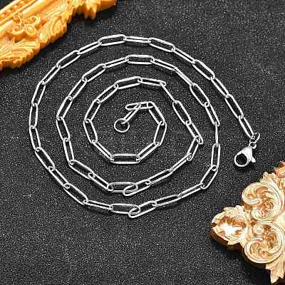 Non-Tarnish 304 Stainless Steel Paperclip Chains NJEW-G340-09P-1