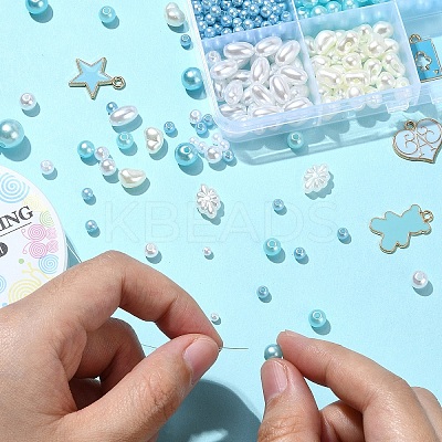 DIY Round ABS Plastic Imitation Pearl Beads Bracelets Making Kits DIY-YW0009-80-1