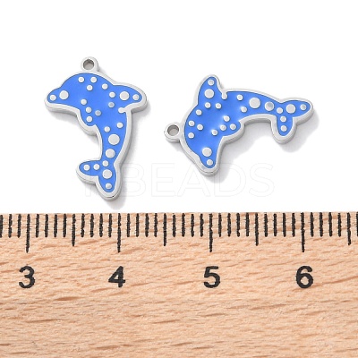 304 Stainless Steel Enamel Pendants STAS-M102-12A-P-1