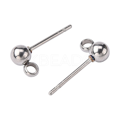 Non-Tarnish 304 Stainless Steel Stud Earring Findings STAS-E026-3-1