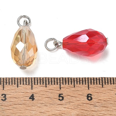 15Pcs Electroplate Glass Pendants PALLOY-JF03011-1