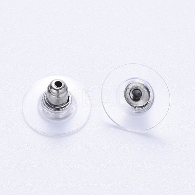 304 Stainless Steel Bullet Clutch Earring Backs X-STAS-S113-003P-1